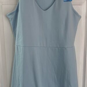GAP Light Blue V‑Neck Sleeveless Mini Romper Dress
